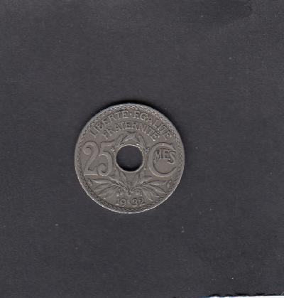 Beschrijving: 25 Centimes HOLE